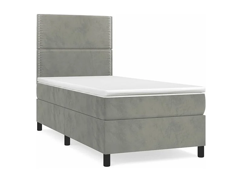 Sommier à lattes de lit et matelas Gris clair 80x200 Velours