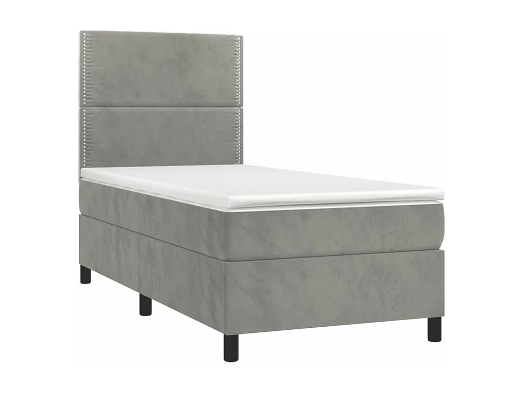 Sommier à lattes de lit et matelas Gris clair 80x200 Velours