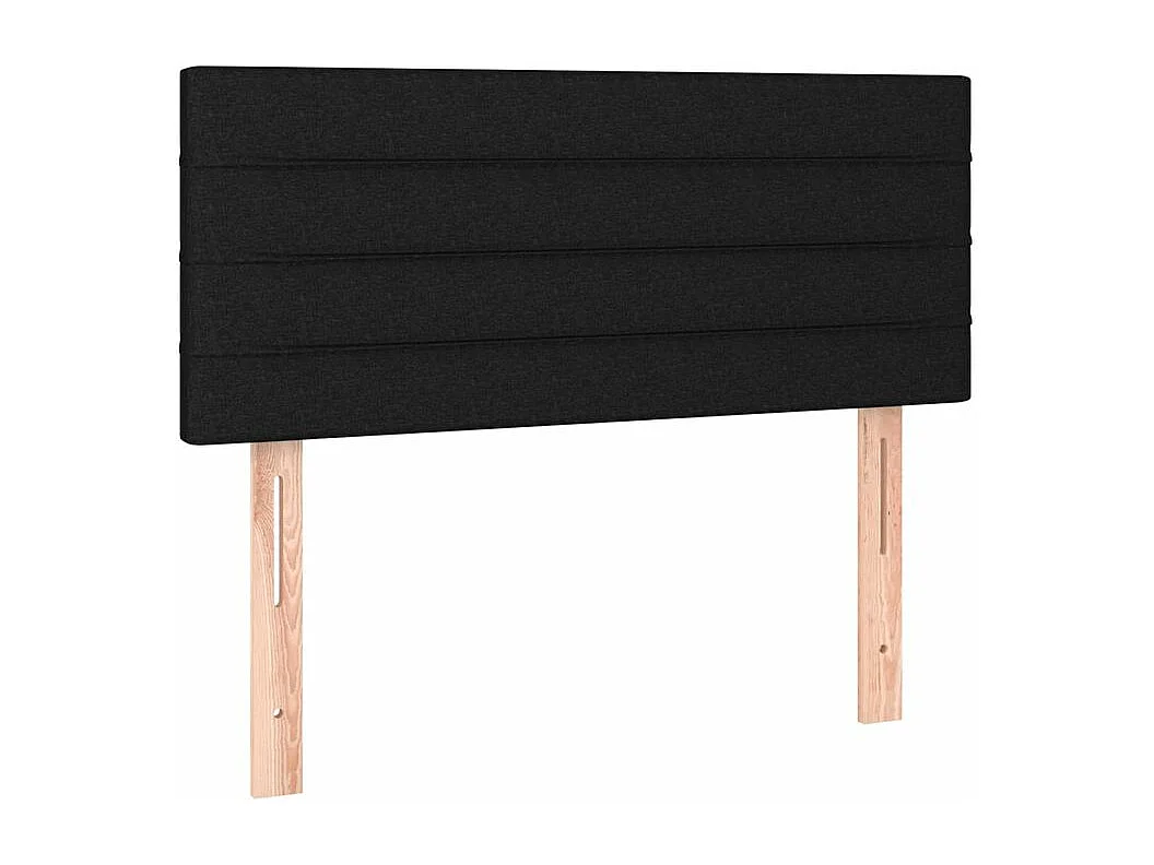 Sommier à lattes de lit avec matelas LED Noir 100x200 Tissu