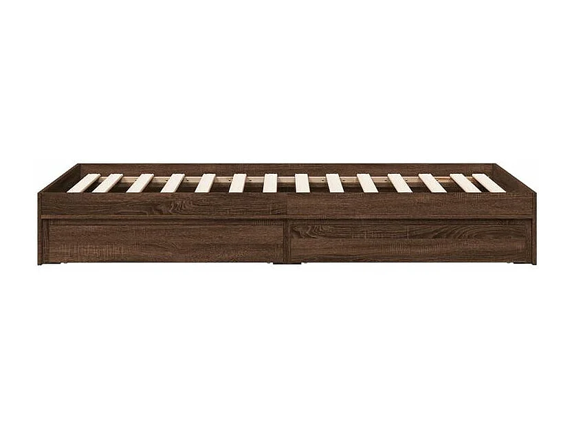 Cadre de lit et tiroirs chêne marron 90x200 bois d'ingénierie