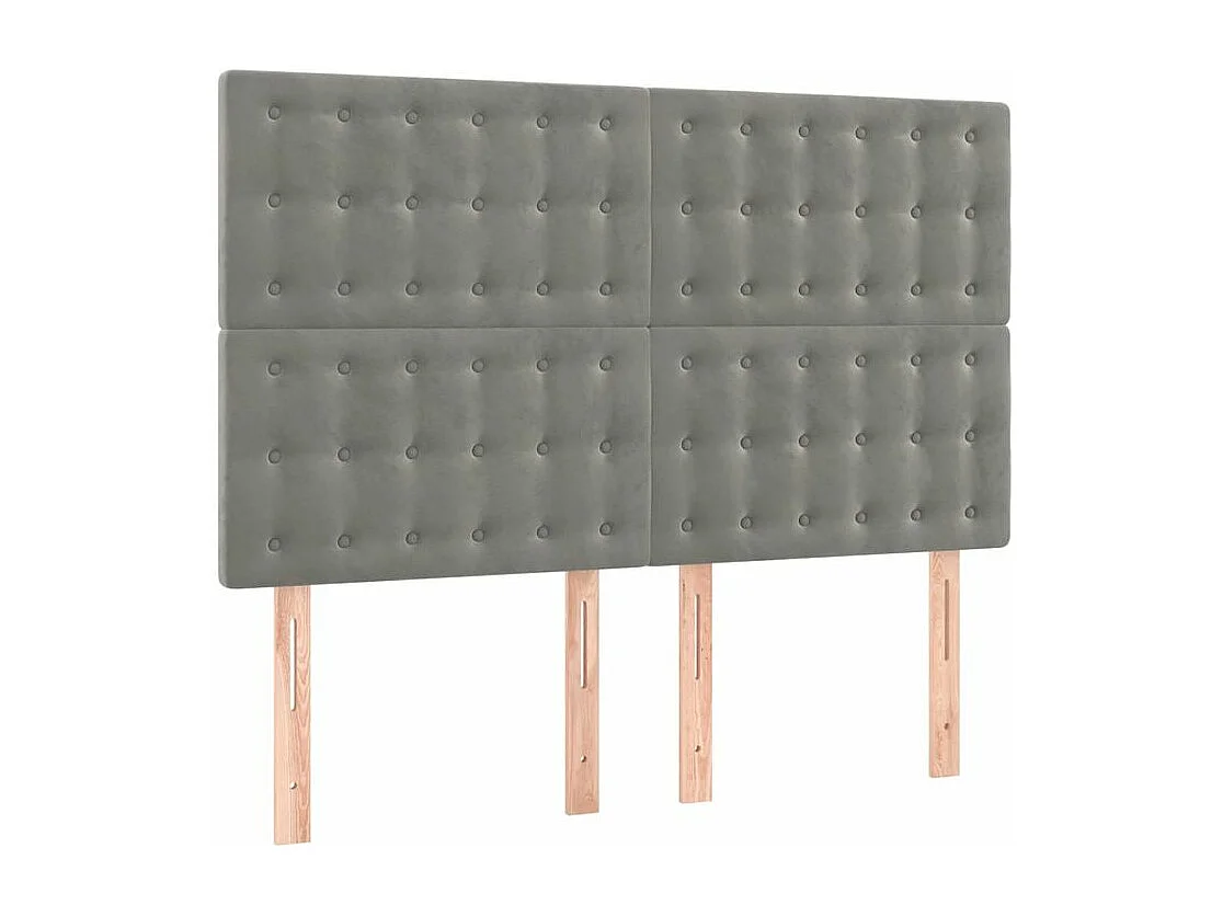 Sommier à lattes de lit matelas et LED Gris clair 140x190