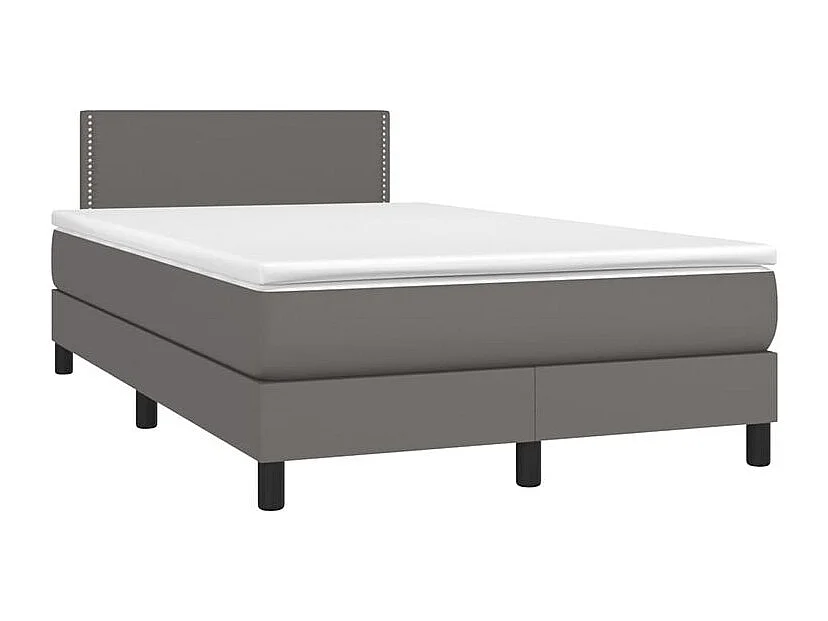 Sommier à lattes de lit avec matelas et LED Gris 120x200