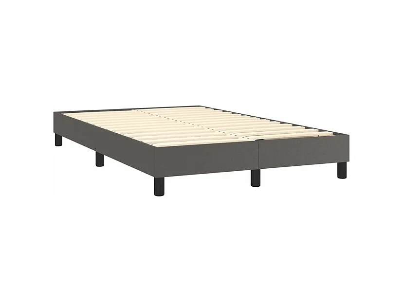 Sommier à lattes de lit avec matelas et LED Gris 120x200