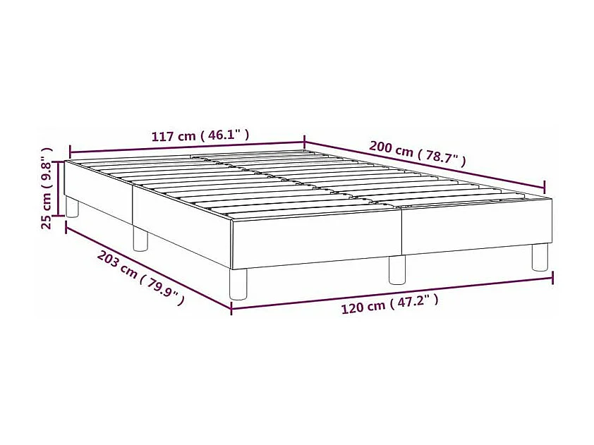Cadre de lit Noir 120x200 Similicuir