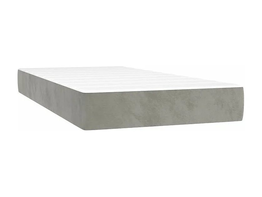 Sommier à lattes de lit et matelas Gris clair 90x190 Velours