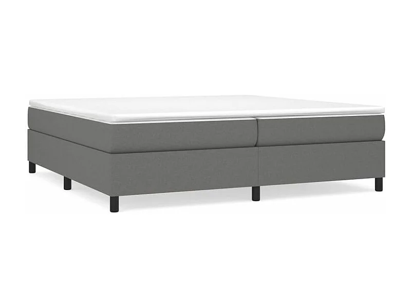 Sommier à lattes de lit avec matelas Gris foncé 200x200 Tissu