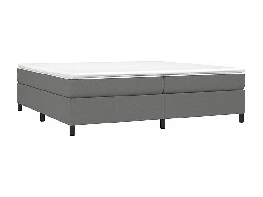 Sommier à lattes de lit avec matelas Gris foncé 200x200 Tissu