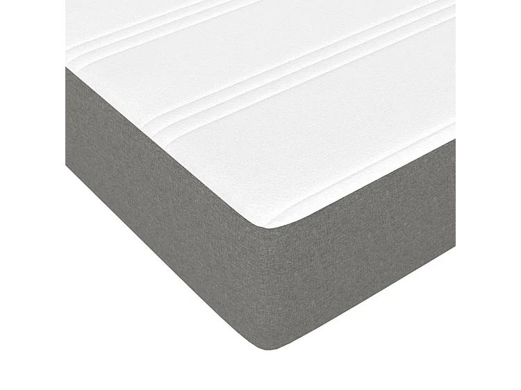 Sommier à lattes de lit avec matelas Gris foncé 200x200 Tissu