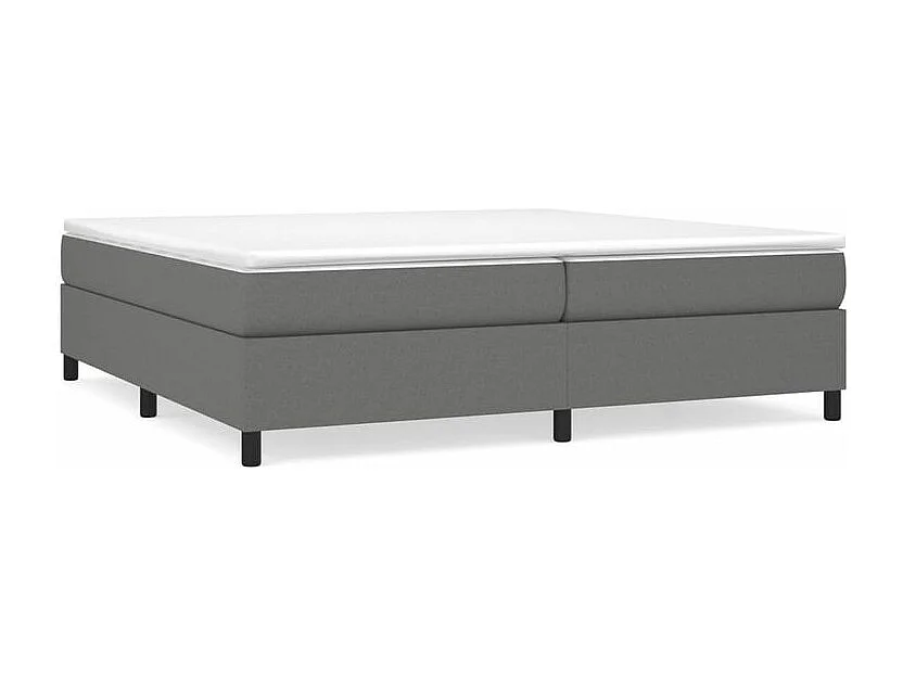 Sommier à lattes de lit avec matelas Gris foncé 200x200 Tissu