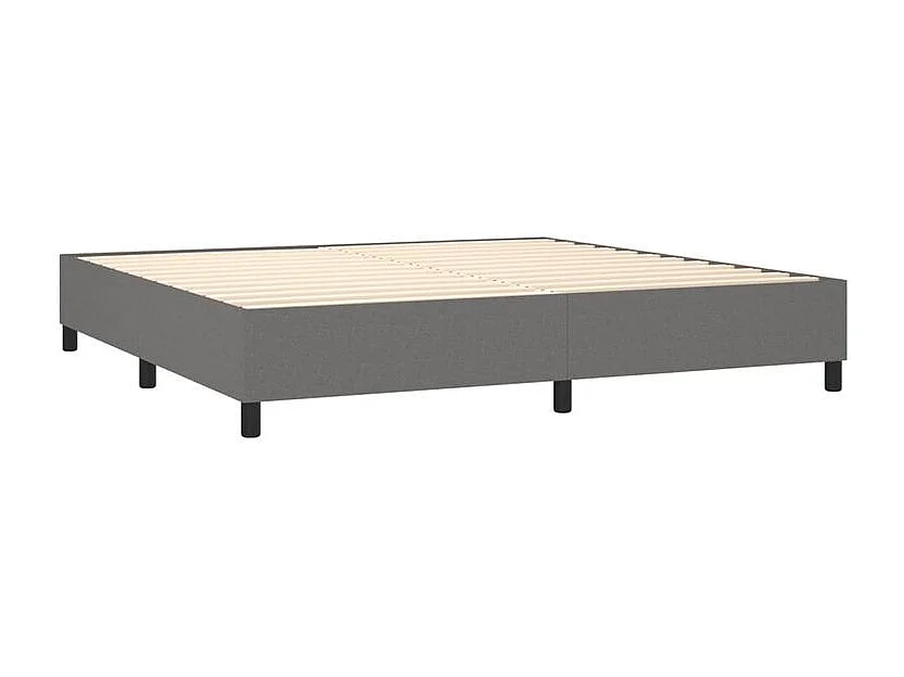 Sommier à lattes de lit avec matelas Gris foncé 200x200 Tissu