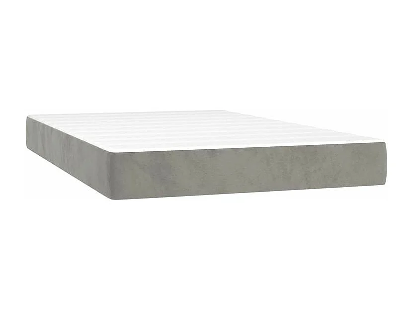 Sommier à lattes de lit matelas et LED Gris clair 120x200
