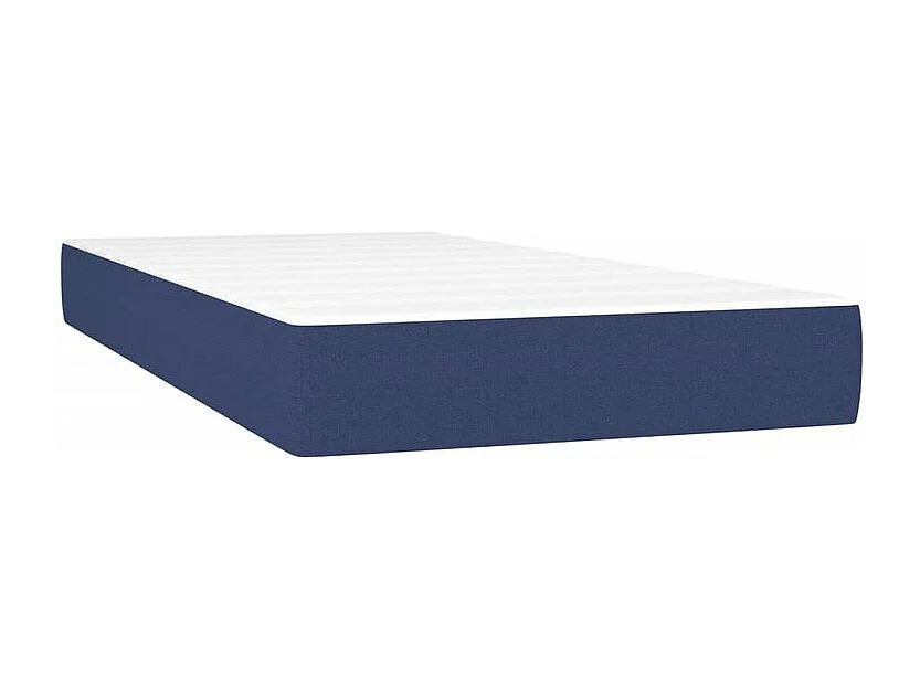 Sommier à lattes de lit avec matelas LED Bleu 100x200 Tissu