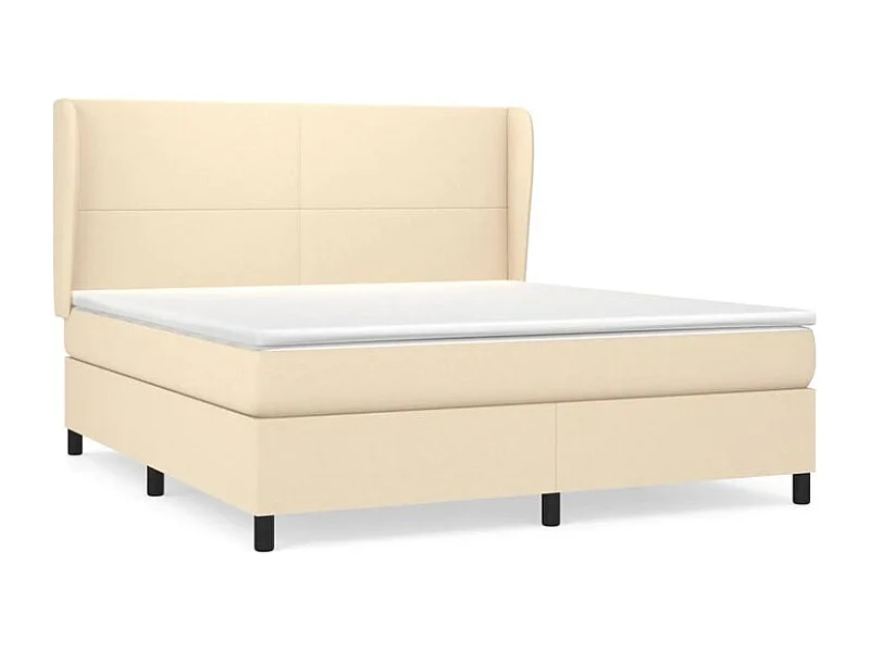Sommier à lattes de lit avec matelas Crème 180x200 Tissu