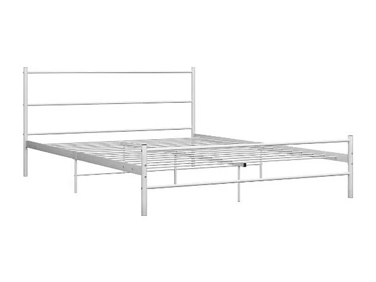 Lit adulte métal blanc Tence 140x200