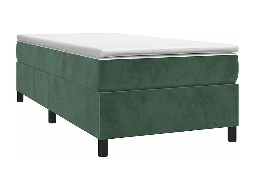 vidaXL Cama box spring con colchón terciopelo verde oscuro 90x200 cm