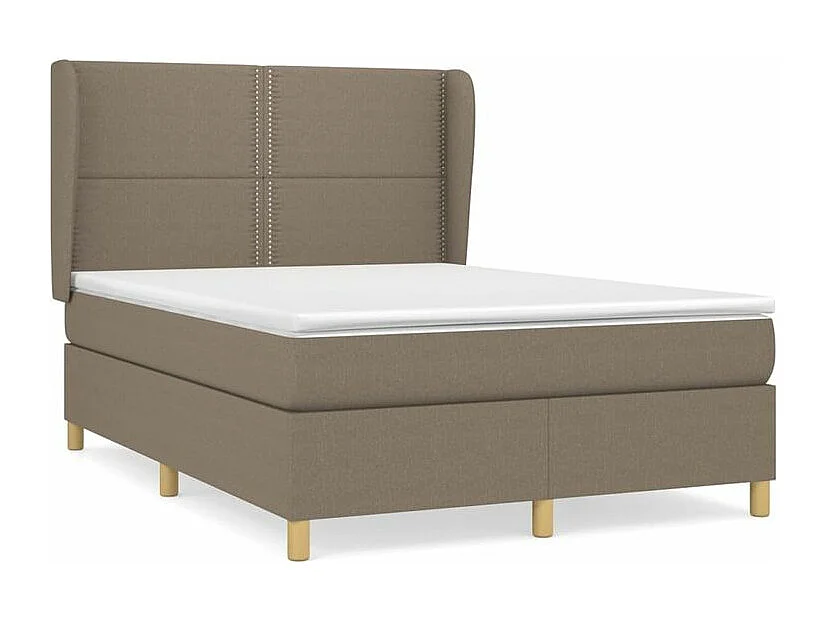Sommier à lattes de lit avec matelas Taupe 140x200 Tissu