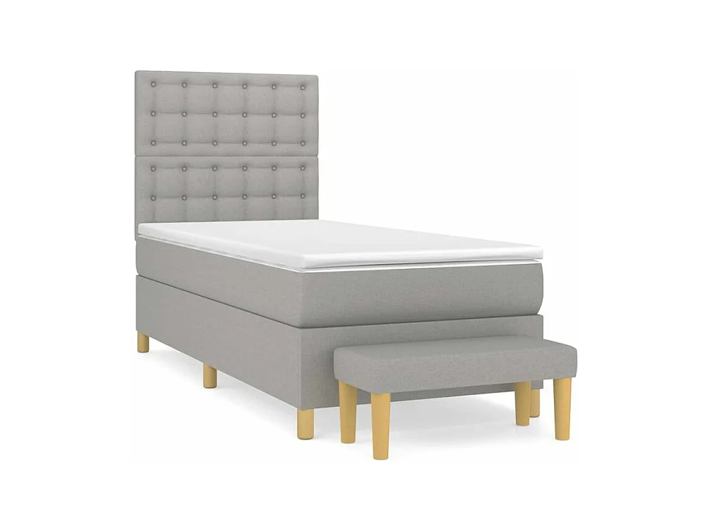 Sommier à lattes de lit avec matelas Gris clair 80x200 Tissu