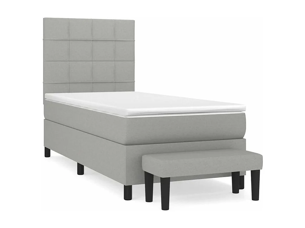 Sommier à lattes de lit avec matelas Gris clair 80x200 Tissu