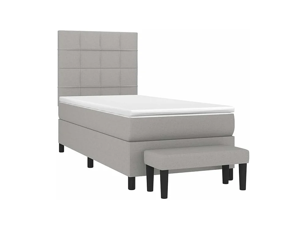 vidaXL Cama box spring con colchón tela gris claro 80x200 cm