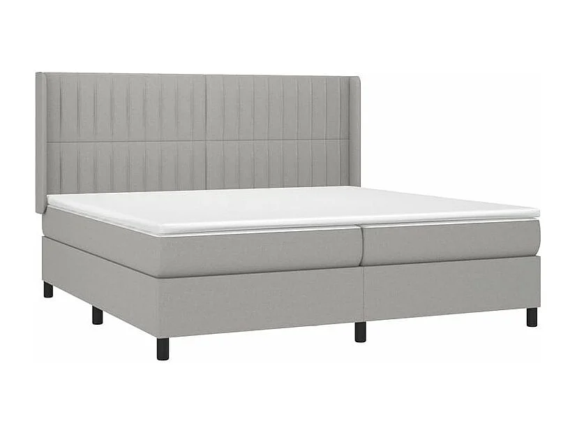 Sommier à lattes de lit matelas LED Gris clair 200x200 Tissu