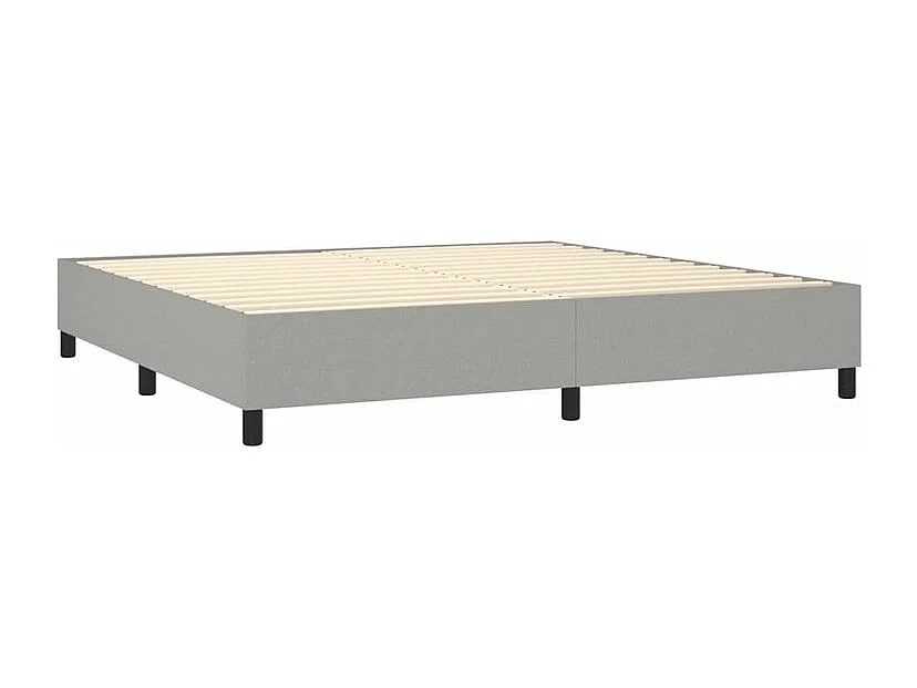 Sommier à lattes de lit matelas LED Gris clair 200x200 Tissu