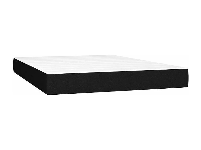 Sommier à lattes de lit et matelas et LED Noir 140x200 Tissu