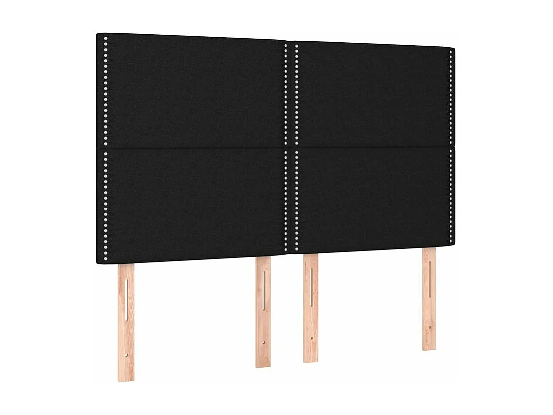 Sommier à lattes de lit et matelas et LED Noir 140x200 Tissu