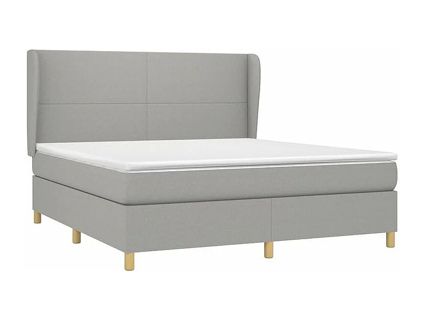 Sommier à lattes de lit avec matelas Gris clair 160x200 Tissu