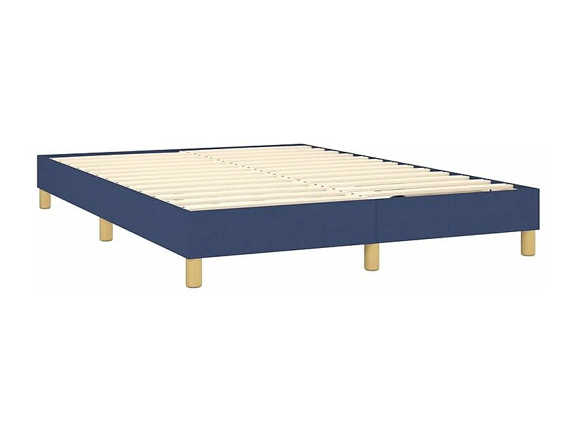 Sommier à lattes de lit avec matelas Bleu 140x200 Tissu