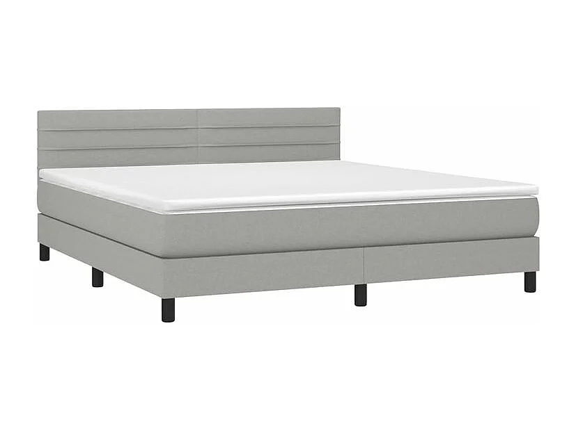 Sommier à lattes de lit matelas LED Gris clair 160x200 Tissu