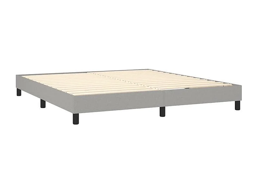 Sommier à lattes de lit matelas LED Gris clair 160x200 Tissu