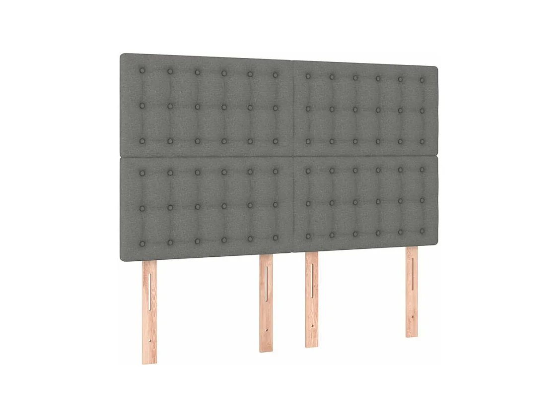 Sommier à lattes de lit avec matelas Gris foncé 140x200 Tissu
