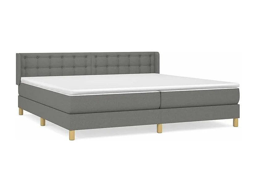 Sommier à lattes de lit avec matelas Gris foncé 160x200 Tissu