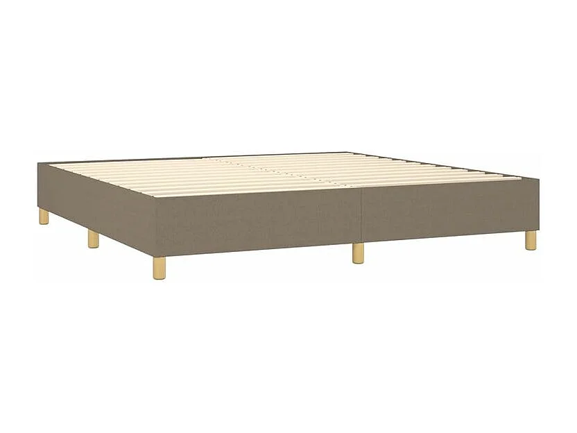 Sommier à lattes de lit matelas et LED Taupe 200x200 Tissu