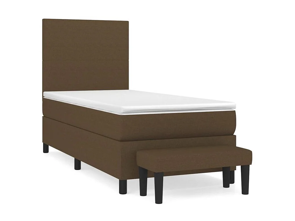 Sommier à lattes de lit avec matelas Marron foncé 90x190