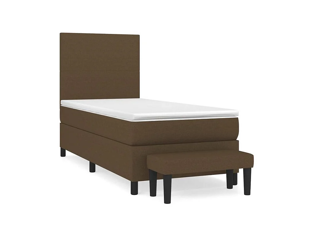 Sommier à lattes de lit avec matelas Marron foncé 90x190