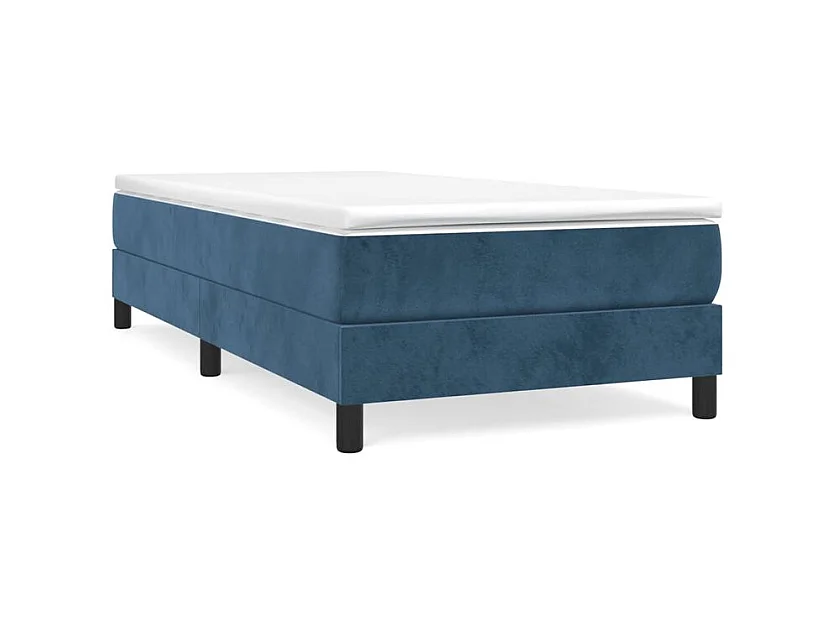 Sommier à lattes de lit avec matelas Bleu foncé 90x200