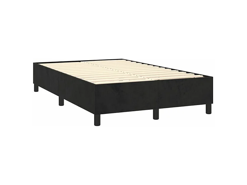 Sommier à lattes de lit avec matelas LED Noir 120x200 Velours