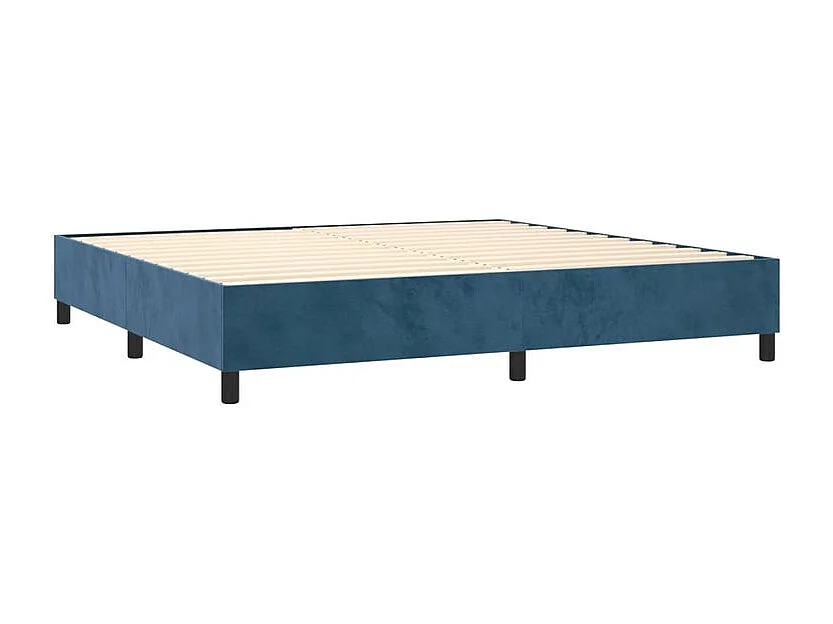 Sommier à lattes de lit matelas et LED Bleu foncé 200x200
