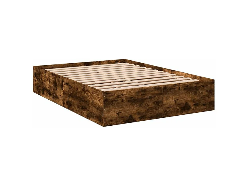 Cadre de lit chêne fumé 120x200 bois d'ingénierie