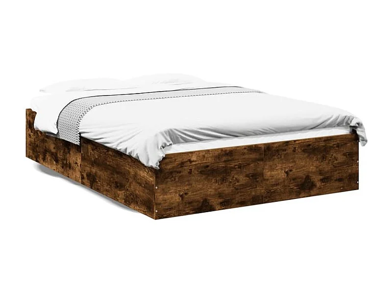Cadre de lit chêne fumé 120x200 bois d'ingénierie