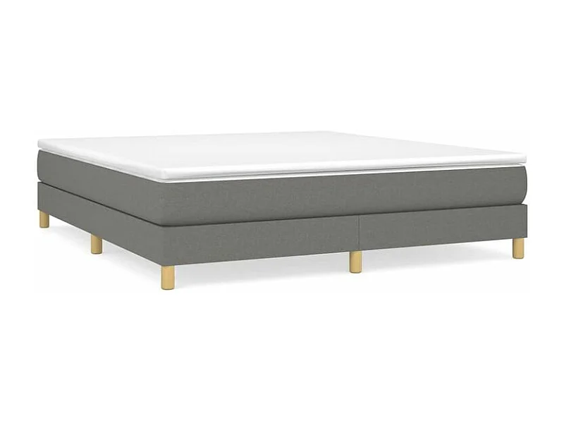 Sommier à lattes de lit avec matelas Gris foncé 180x200 Tissu