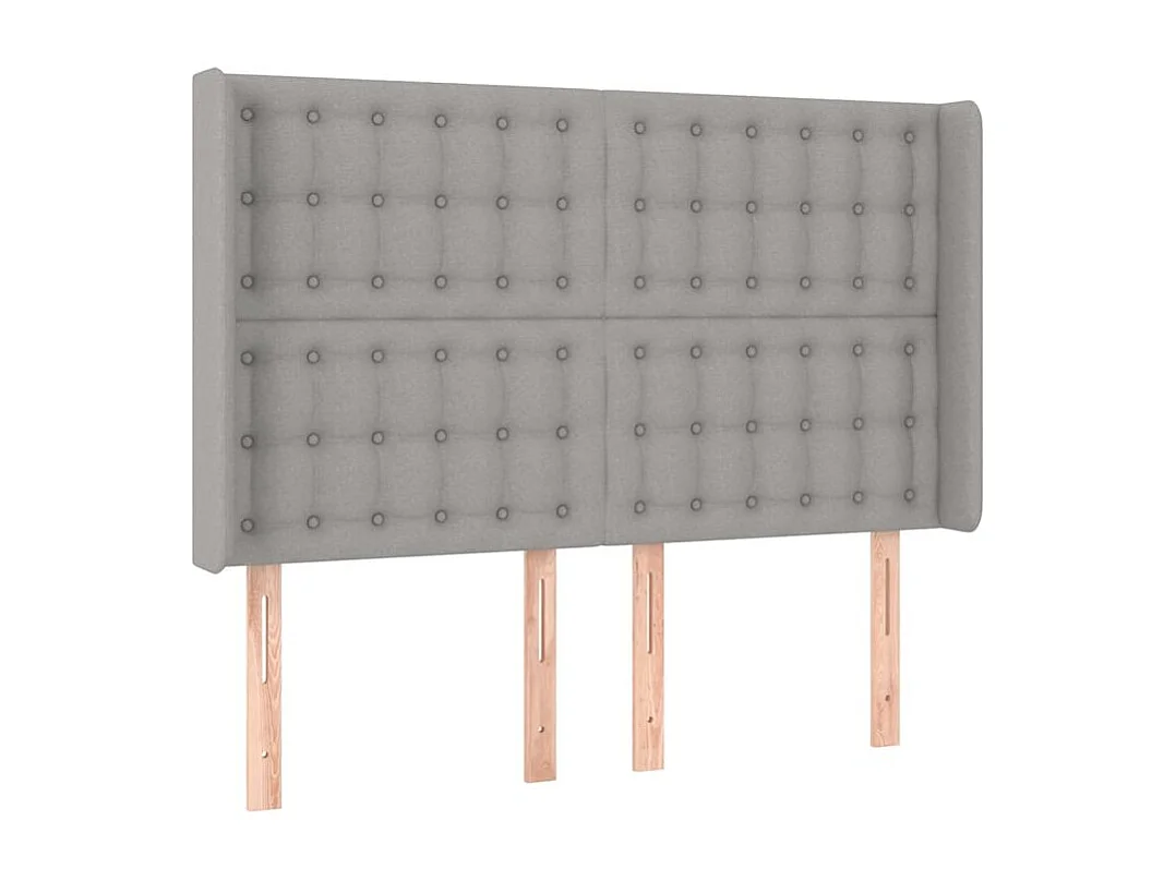 Sommier à lattes de lit avec matelas Gris clair 140x190 Tissu