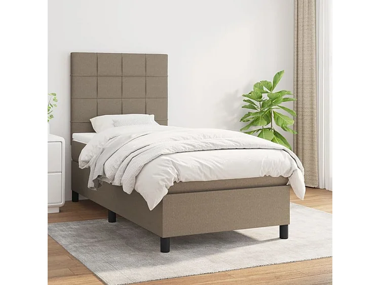 Sommier à lattes de lit avec matelas Taupe 80x200 Tissu