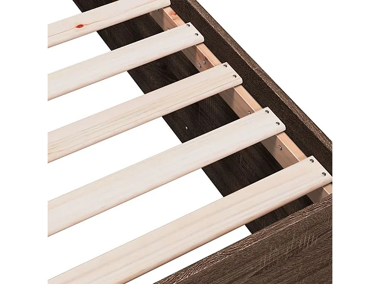 Cadre de lit chêne marron 135x190 bois d'ingénierie