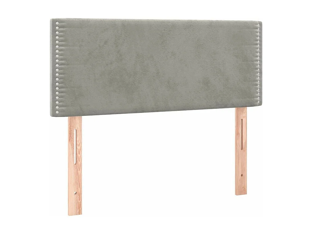 Sommier à lattes de lit et matelas Gris clair 90x200 Velours