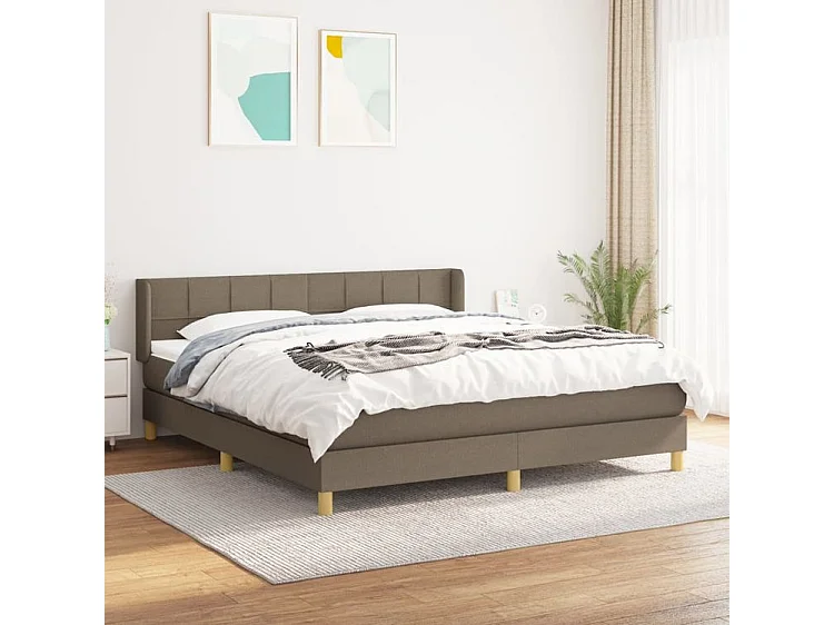 Sommier à lattes de lit avec matelas Taupe 160x200 Tissu