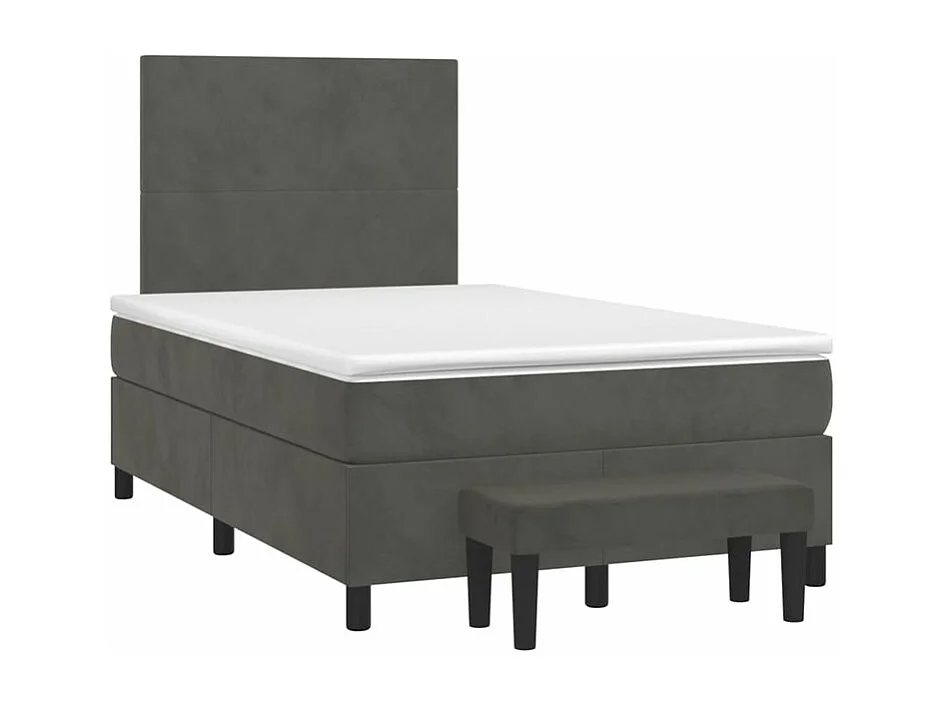 vidaXL Cama box spring con colchón terciopelo gris oscuro 120x200 cm