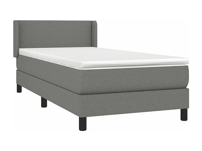 Sommier à lattes de lit avec matelas Gris foncé 100x200 Tissu