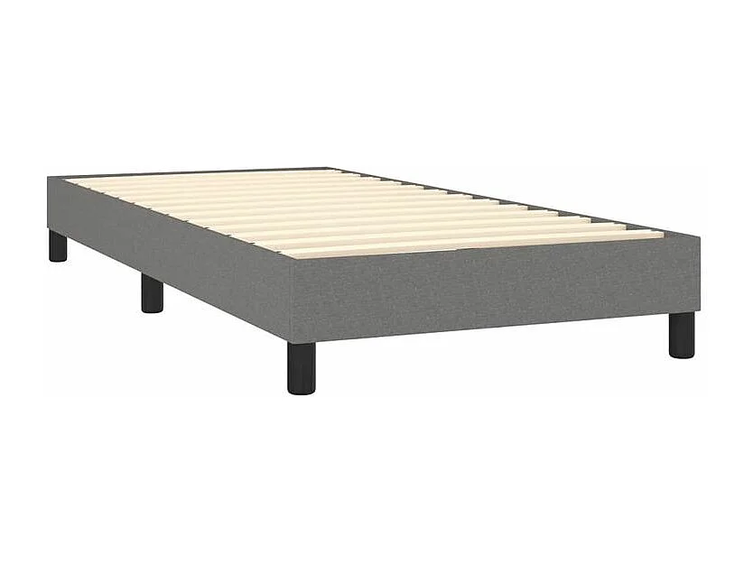 Sommier à lattes de lit avec matelas Gris foncé 100x200 Tissu